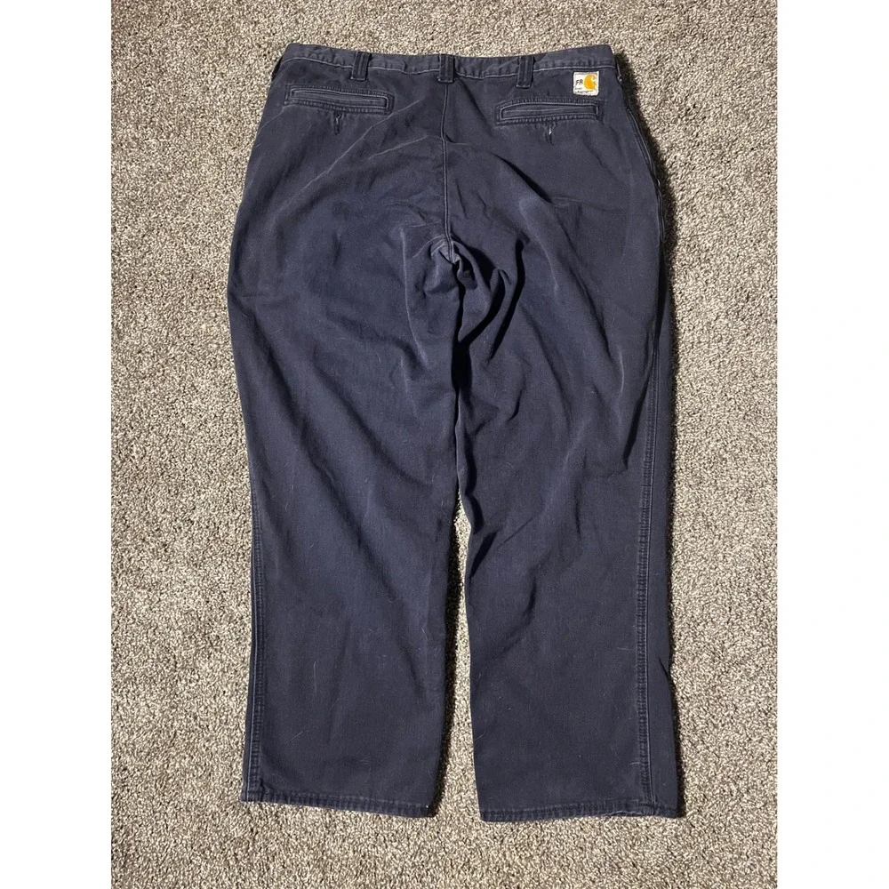 Carhartt FR Flame Resistant Work Pants Navy Blue 38x30 Cotton Nylon Canvas